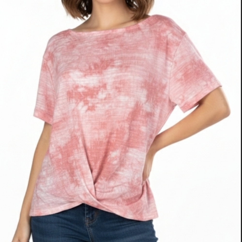 Hope & Harlow Pink Tie-Dye Women's Top size XL